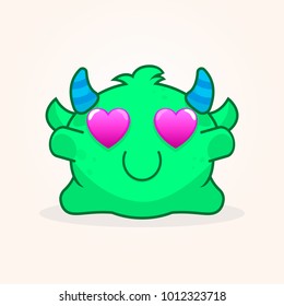 Cute cartoon monster. Loved monster illustration
