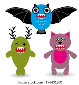 Cute cartoon Monster on a white background. vector