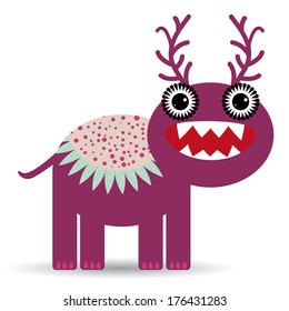 Cute cartoon Monster on a white background. vector