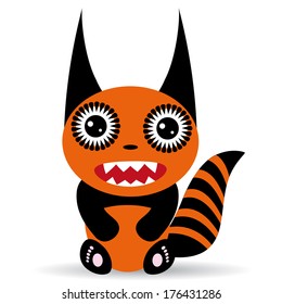 Cute cartoon Monster on a white background. vector