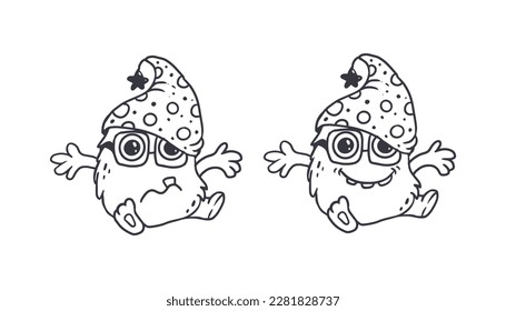 Cute cartoon monster on white background.Icon monster.Alien.Coloring.Doodle Funny monster. Vector illustration