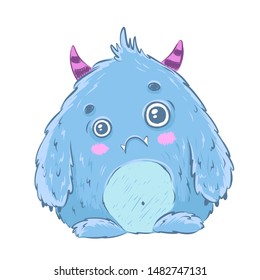 Cute cartoon monster. Print for children