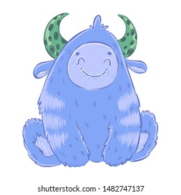 Cute cartoon monster. Print for children