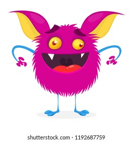 Cute cartoon monster scared