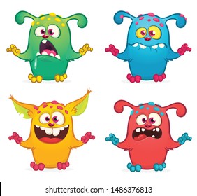 Cute cartoon Monster set. Halloween design