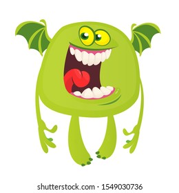 Cute cartoon monster smiling. Vector illustration of funny monster