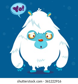 Cute cartoon monster. Vector bigfoot character