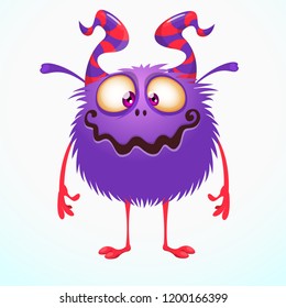 Cute cartoon monster. Vector funny monster character. Design for print, sticker or Halloween party decoration