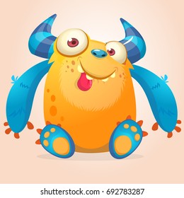 Cute cartoon monster. Vector funny monster character