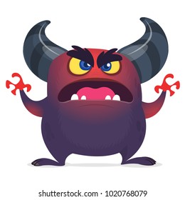 Cute cartoon monster. Vector Halloween illustration isolated on white