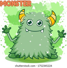 cute cartoon monster vector illustration