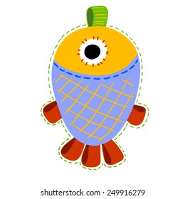 Cute Cartoon Monster. Vector illustration, Character design