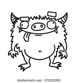 cute cartoon monster. vector illustration