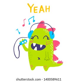 Cute cartoon monster. Vector isolated monster. Good design for illustration, poster, print, t-shirt, party decoration, logo, emblem or sticker.