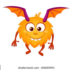 Cute Cartoon Monster Wings Stock Vector (Royalty Free) 696059491 ...