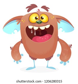 Cute cartoon monster yeti. Vector bigfoot character
