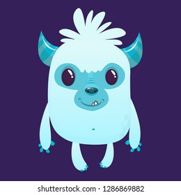 Cute cartoon monster yeti. Vector bigfoot character