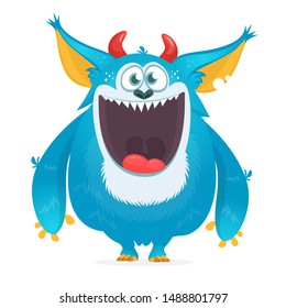 Cute cartoon monster yeti. Vector bigfoot character