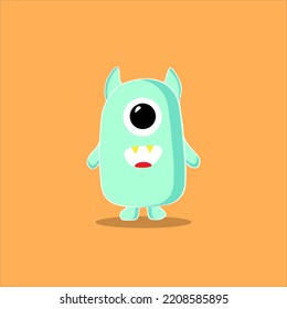 Cute cartoon monsters character. Monsters in flat style vector. Vector illustration.