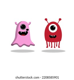 Cute cartoon Monster Charakter. Monster in flacher Vektorgrafik. Vektorgrafik.