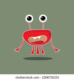 Personaje de monstruos de dibujos animados. Monstruos en vectores de estilo plano. Ilustración vectorial.