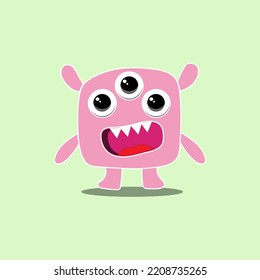 Cute cartoon monsters character. Monsters in flat style vector. Vector illustration.
