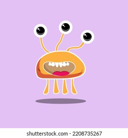 Cute cartoon monsters character. Monsters in flat style vector. Vector illustration.
