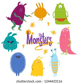 Cute cartoon Monsters collection.