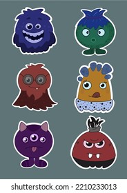 Cute cartoon monsters created for kids in illustration