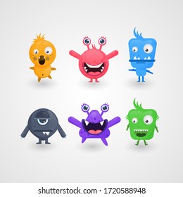 cute cartoon monsters design collection