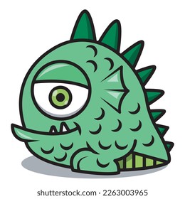 Cute Cartoon Monsters illustration. Flat vector