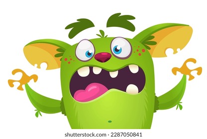 Cute cartoon Monsters. Set of cartoon monsters: ghost, goblin, bigfoot yeti, 
troll, dragon and alien . Halloween design