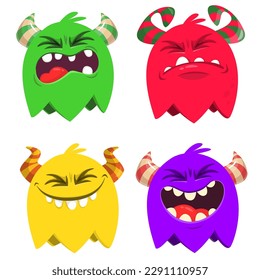 Cute cartoon Monsters. Set of cartoon monsters: ghost, goblin, bigfoot yeti, troll, dragon and alien . Halloween design