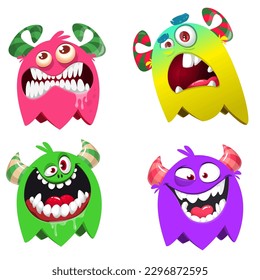 Cute cartoon Monsters. Set of cartoon monsters: ghost, goblin, bigfoot yeti, troll, dragon and alien . Halloween design