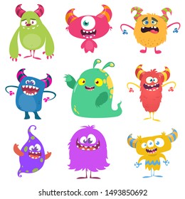 Cute Cartoon Monsters Set Cartoon Monsters Stock Vector (Royalty Free ...