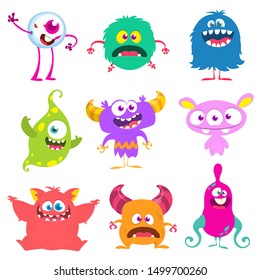 Cute Cartoon Monsters Set Cartoon Monsters Stock Vector (royalty Free 