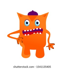 Cute Cartoon Monsters, Vector Illustration of Monsters