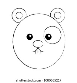 cute cartoon mouse face kawaii