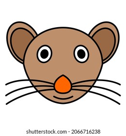 Cute cartoon Mouse Face.vector illustration
