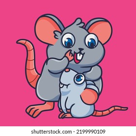 cute cartoon mouse family. isolated cartoon animal illustration vector