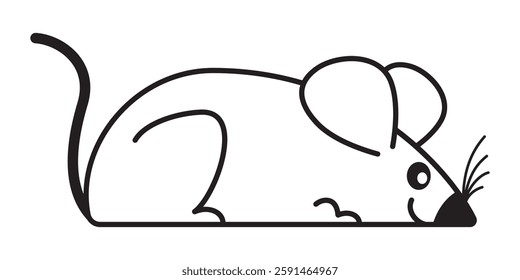 Cute cartoon mouse. Image of mouse or rat. EPS 10. Vector illustrations