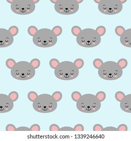 cute cartoon mouse seamless vector pattern background illustration