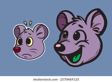 Cute cartoon mouse shaped head, you can use it for various needs, A Cute Mouse Cartoon Waving