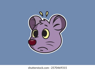 Cute cartoon mouse shaped head, you can use it for various needs, Poses Cartoon Vector Illustration