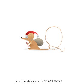 Cute cartoon mouse. Symbol of 2020 year. 
