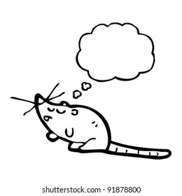 cute cartoon mouse with thought bubble