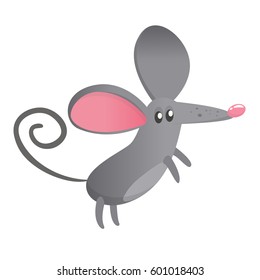 Cute cartoon mouse. Vector iilustration isolated