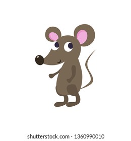 Cute cartoon mouse vector illustration.