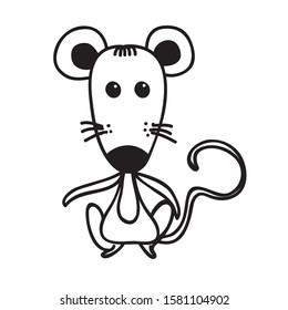 Cute cartoon mouse. Vector illustration