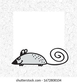 Cute cartoon mouse. Vector illustration